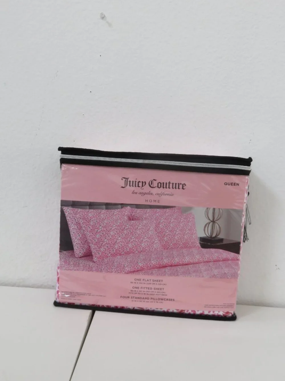 Juicy Couture 6 Pcs Heart & Logo Print Queen Sheet set